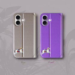 馬和貓雙色皮夾手機殼 iPhone 手機殼 智慧型手機殼 iPhone 17+ 安卓貓 第2張的照片