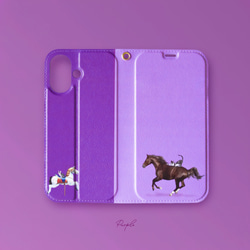 馬和貓雙色皮夾手機殼 iPhone 手機殼 智慧型手機殼 iPhone 17+ 安卓貓 第4張的照片