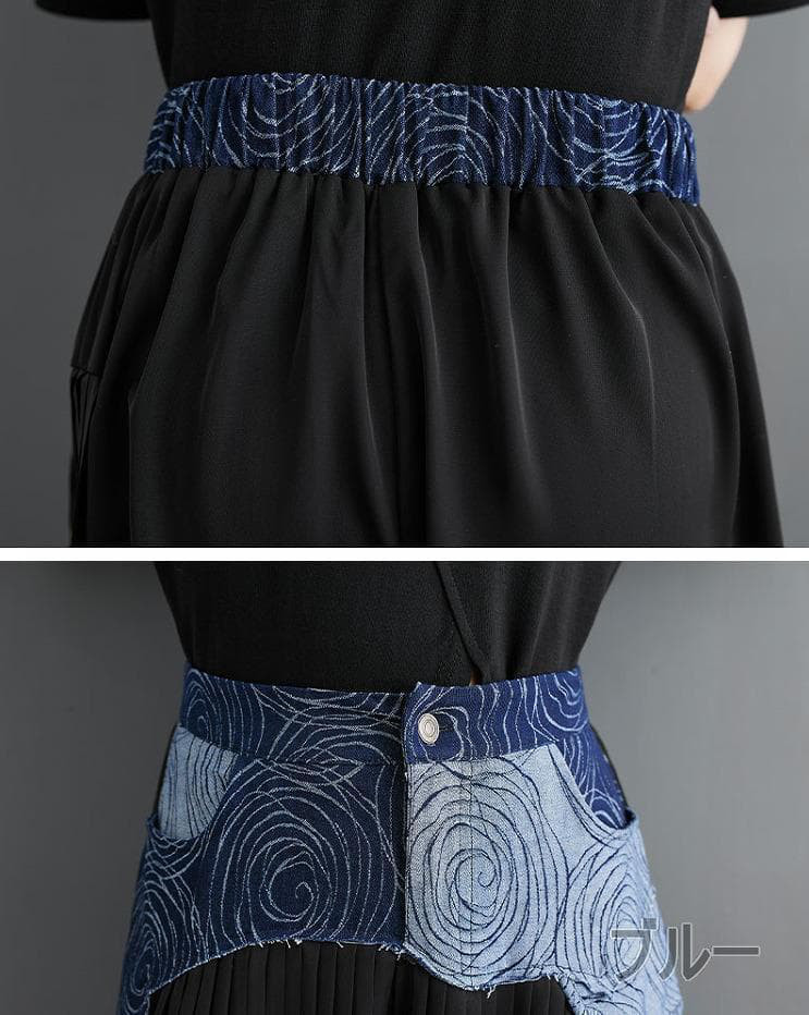 大きいサイズ レディース パンツ　ガウチョ　ワイド　プリーツ　春夏 秋 新品