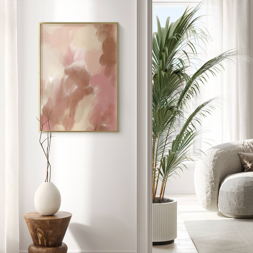 アートポスター 抽象画 パステルカラー ピンク モーヴ モダンアート