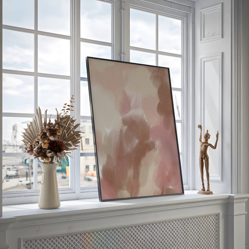 アートポスター 抽象画 パステルカラー ピンク モーヴ モダンアート