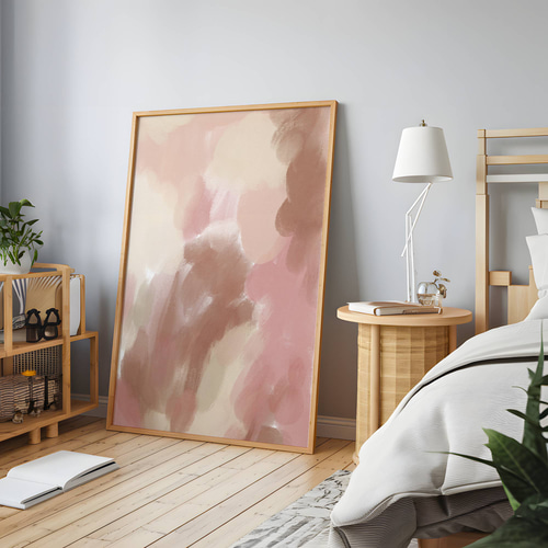 アートポスター 抽象画 パステルカラー ピンク モーヴ モダンアート