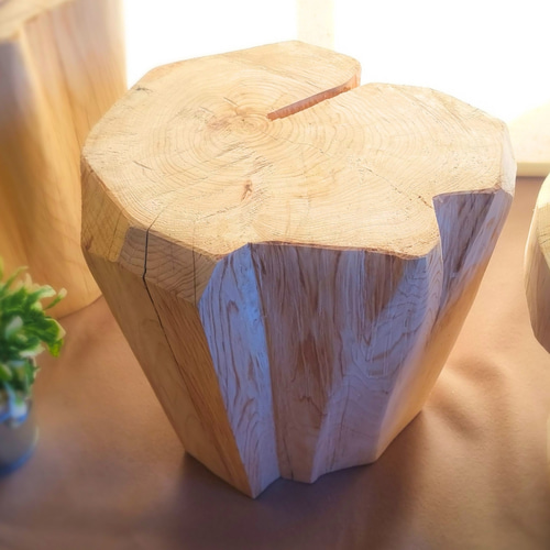 天然アロマ ひのきの切株テーブル 末広がり サイドテーブル BCGE 通販