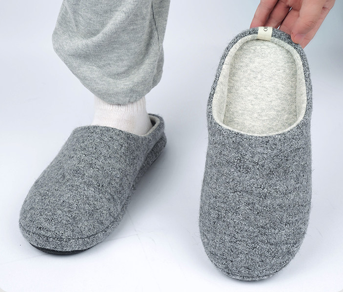 【抗菌消臭】ラテックス 綿スリッパ メンズ レディース 秋冬用 大きいサイズ インドア用 ウール入り 暖かい 滑り止め