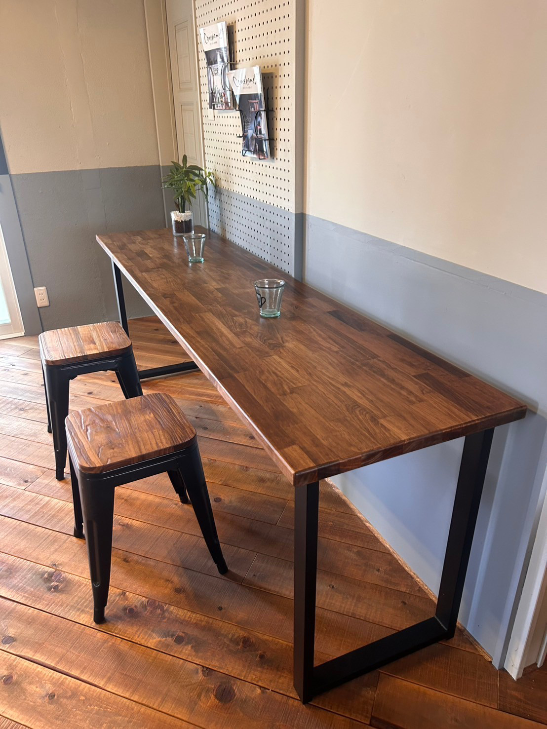 大ヒット商品！！★☆あなただけのカウンターテーブル★☆ロ型アイアン脚 2000×500×715ｍｍ 板厚30mm