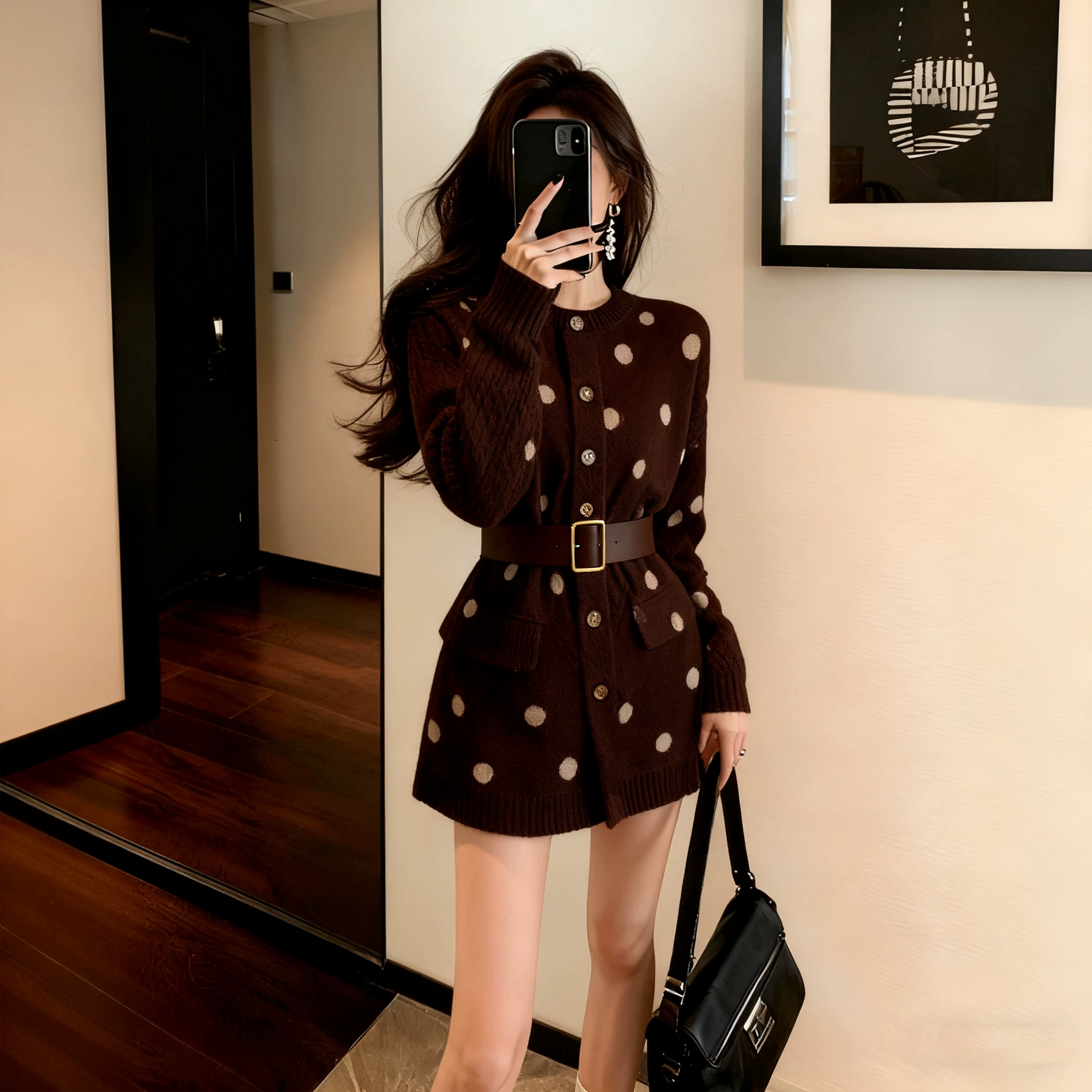 2026年ストレートホワイトカモフラ牛角ボタン ダウンジャケット女性中長期大毛襟厚手冬ファッションコート 高級感 旅行