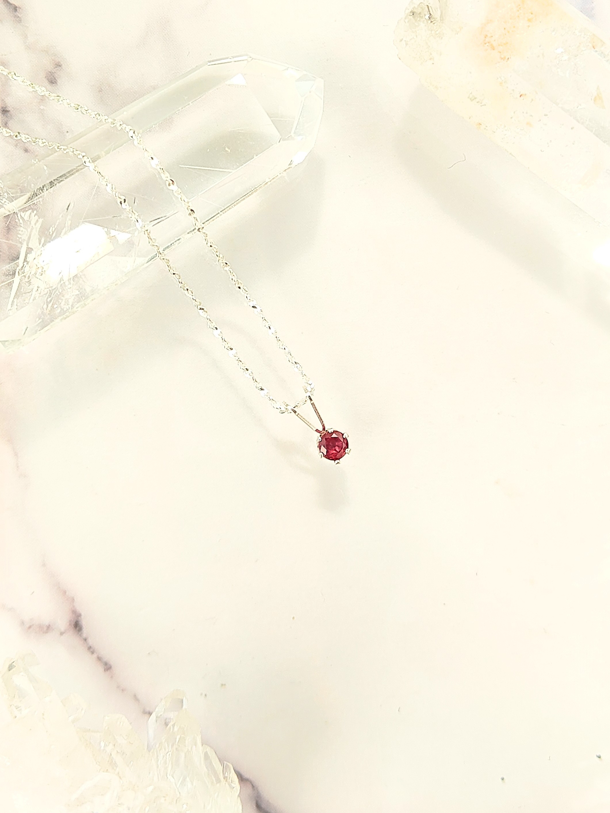 【silver925】限定2！高品質天然ルビーのシンプルネックレス