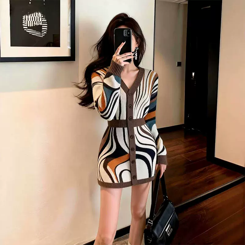 カーディガン トレーナー コート ジャケット 裏起毛 秋冬黒ふわふわ裏起毛ニットフード付きロングコート 受注制作 通勤