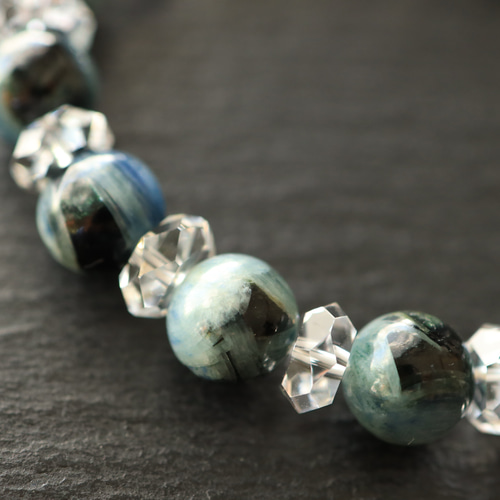 ☆スーパープレミアムブレス☆…☆藍晶石☆ブラックカイヤナイト：約9.8