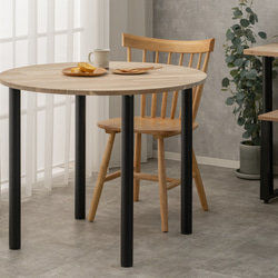 在庫あり　即納　丸テーブル　机　リビング　ナチュラル　アイアン　カフェ table-03074 アイアン脚 ラウンドカフェテーブル 60cm | ART OF BLACK