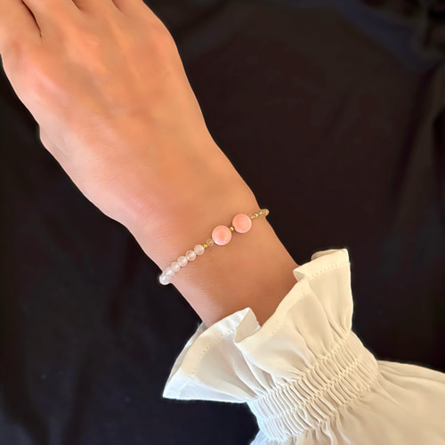 ♡ローズクォーツ、クィーンコンクシェル、ピンクトルマリンのマクラメネックレス ♡ローズクォーツ、クィーンコンクシェル、ピンクトルマリンのマクラメ