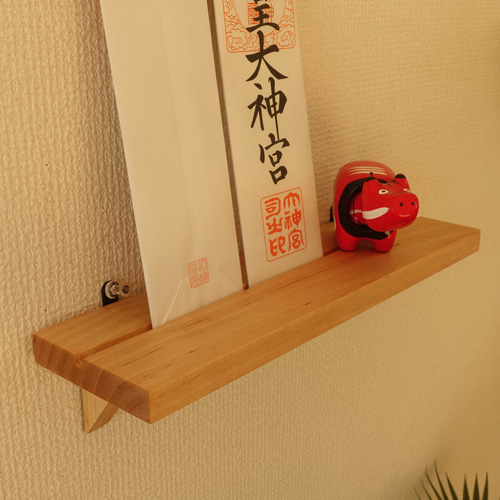 無垢材の壁掛け棚】天然木・白樺(しらかば)／ウォールシェルフ・簡易棚
