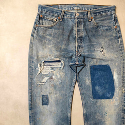 パッチワークリペア ビンテージ デニム カバーオール ジャケット oldgg