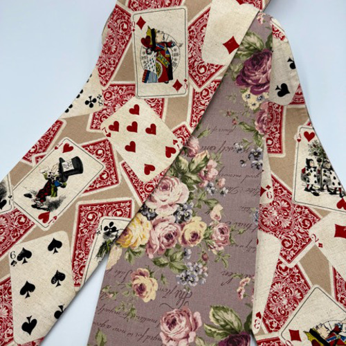 1日1品】4260木綿半幅帯 不思議の国のアリス 水玉ドット× 