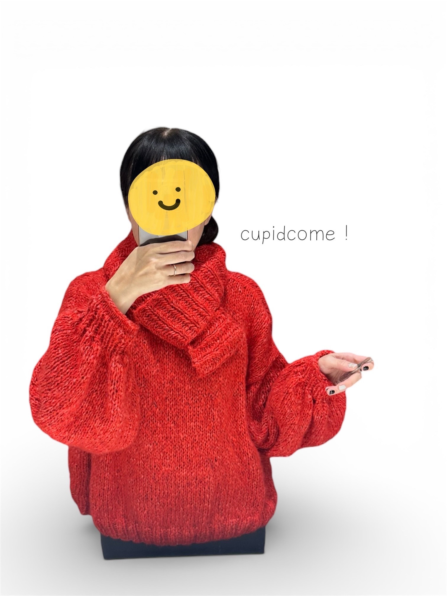 No.239 赤いふわぽわセーター【受注制作】