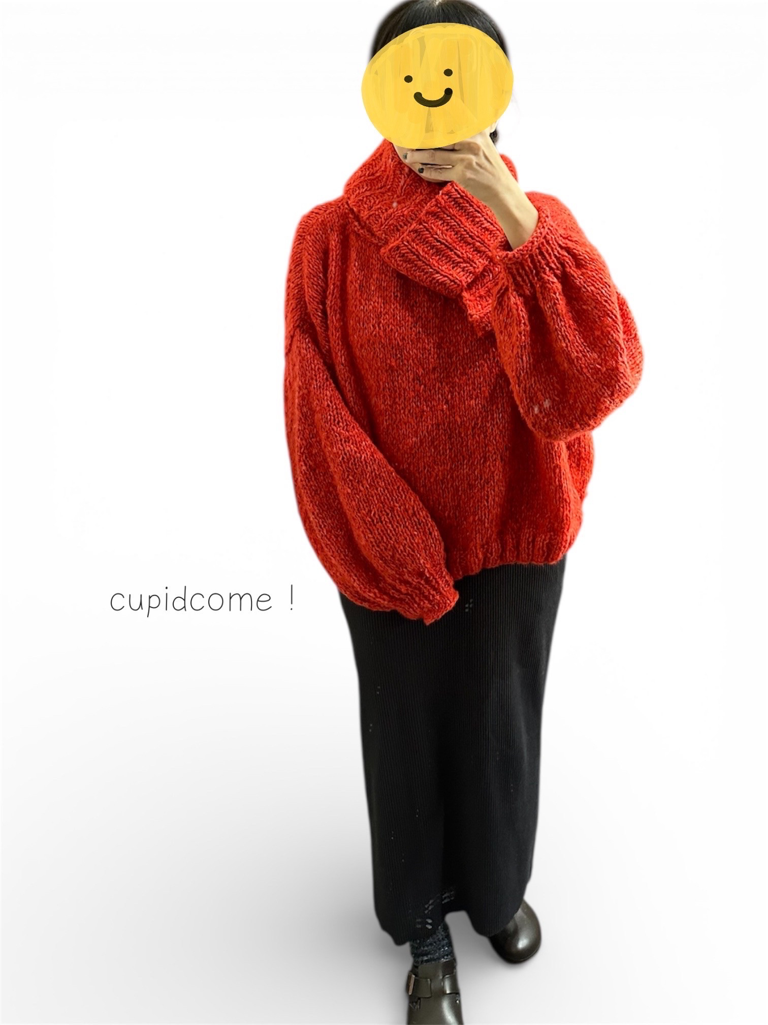 No.239 赤いふわぽわセーター【受注制作】