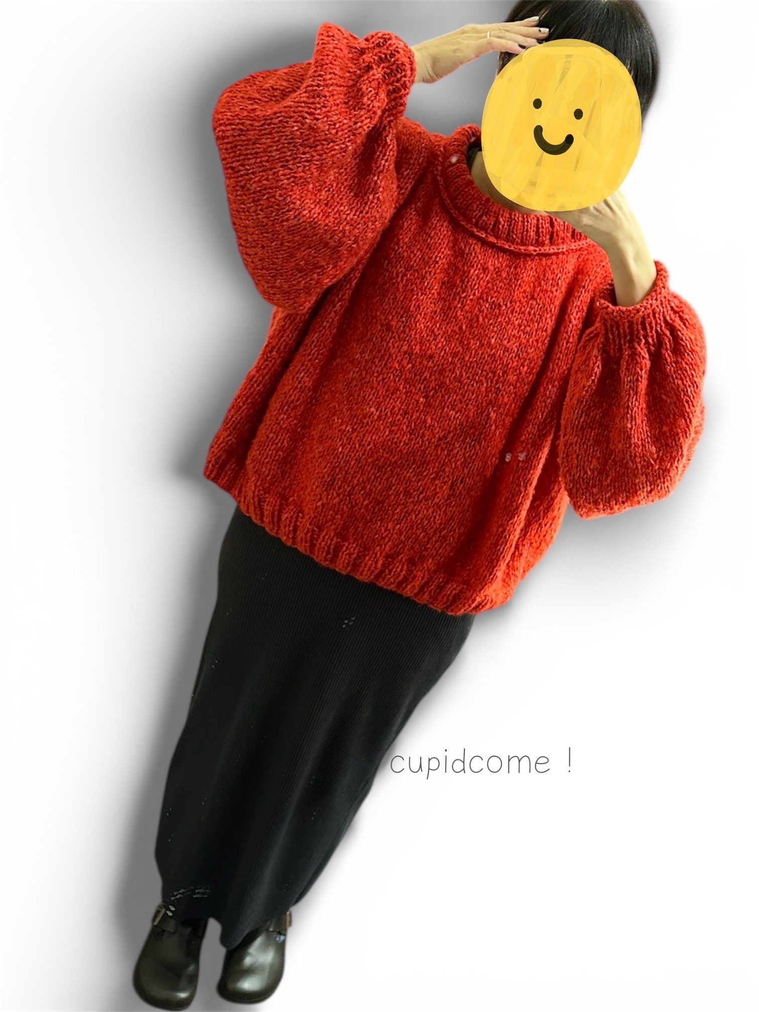 No.239 赤いふわぽわセーター【受注制作】