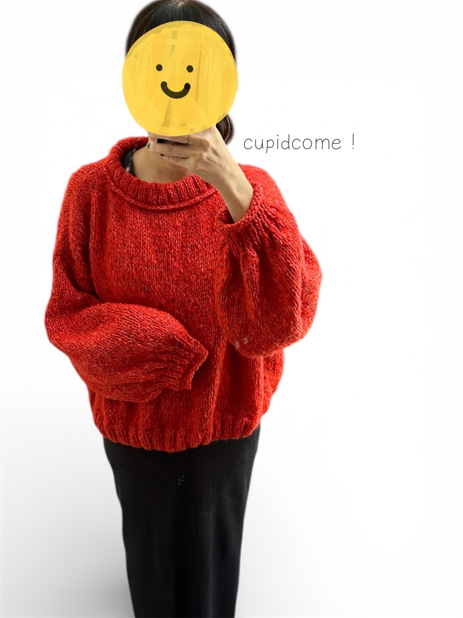 No.239 赤いふわぽわセーター【受注制作】