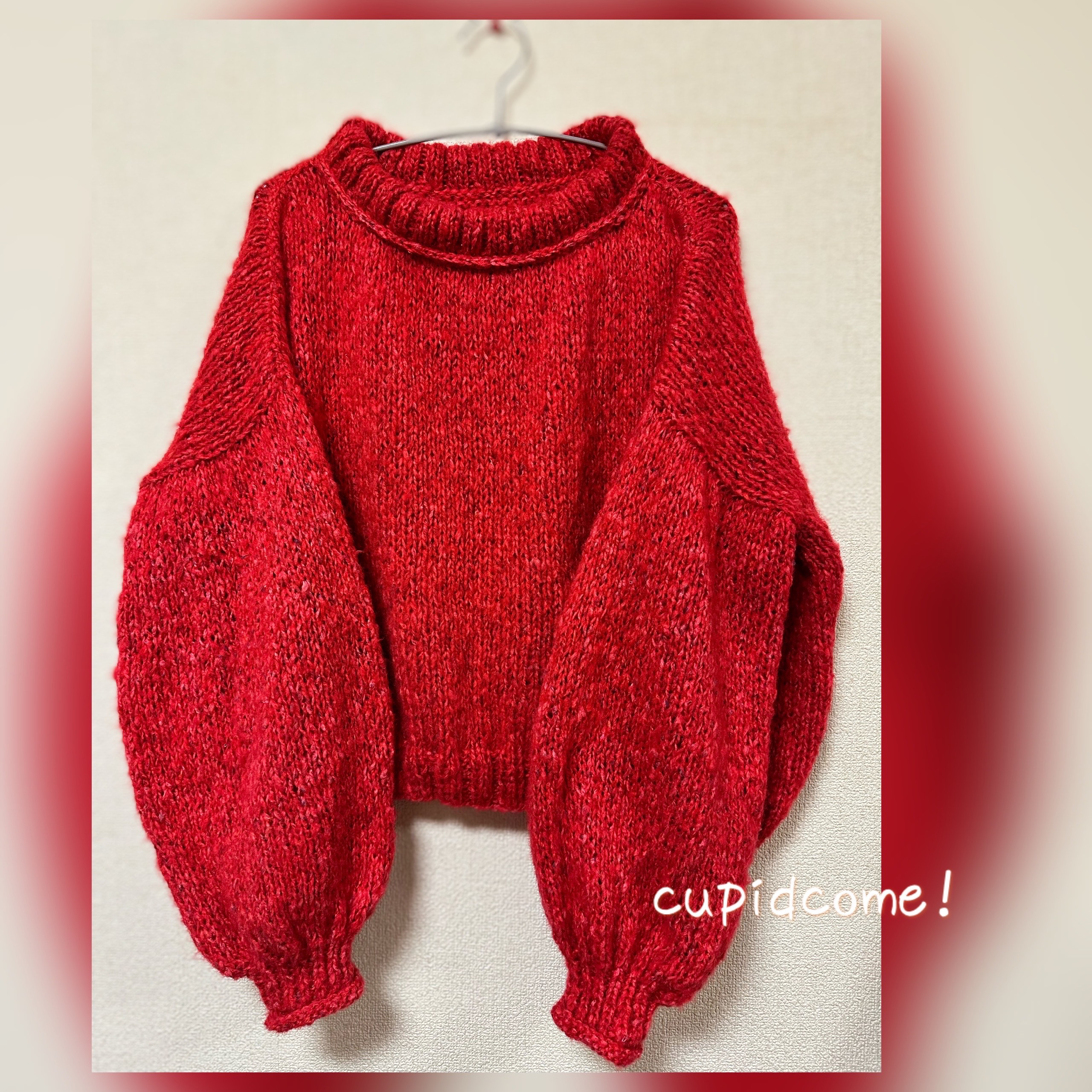 No.239 赤いふわぽわセーター【受注制作】