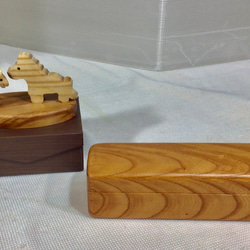 天然木 けやき ロング靴べら／けやきスタンドセット 一点物 手造り 靴