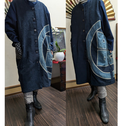 久留米絣と古布パッチワークパンツ 古布リメイク ロングパンツ 着物