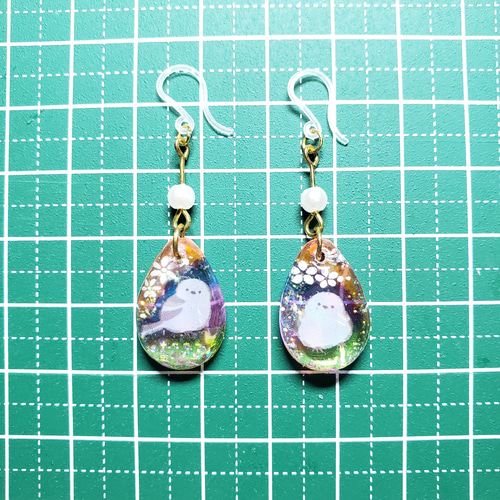 No.1612-A　シマエナガ☆水彩画風☆レジンピアス・イヤリング No.1612-E シマエナガ☆水彩画風☆レジン☆ピアス・イヤリング - メルカリ