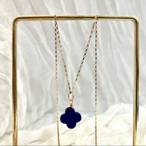 送料無料】大人フラワー ラピスラズリ ピアス イヤリング ネックレス