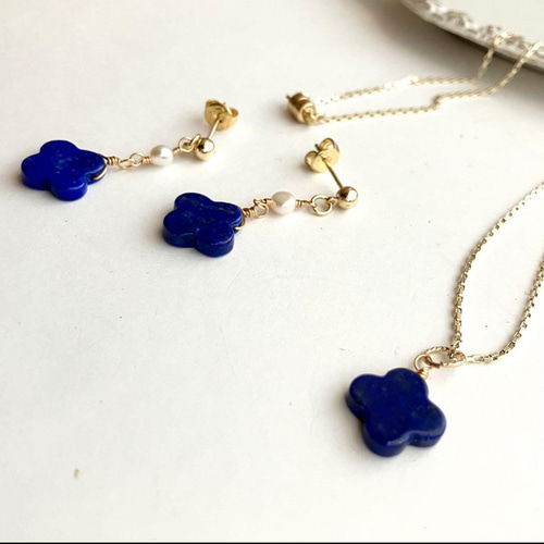10Kラピスラズリネックレス、ピアスセット WEB限定》K10ラピスラズリピアスセット｜ピアスチャーム｜アガット