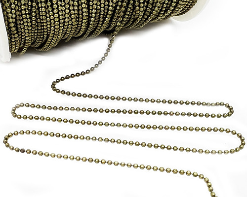 アクセサリー 1m1m* ボールチェーン 1m☆ba02/アンティーク☆約1.1mm ストラップ