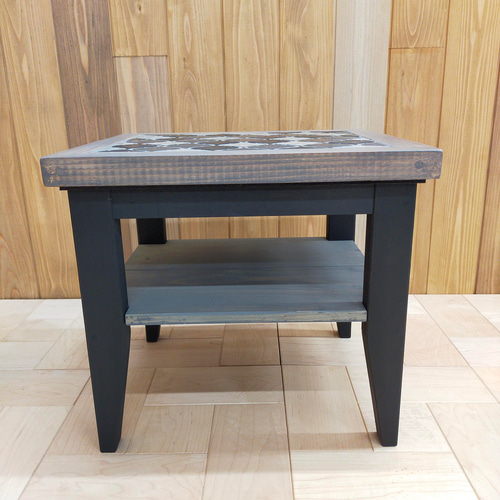 ランタンタイル サイドテーブル 新作】オシャレなランタンタイルの木製