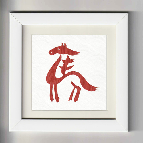 午年の切り絵「馬」 切り絵 伊勢屋 通販 20269398｜Creema(クリーマ