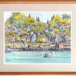 水彩画原画　フィレンツェの街 水彩画原画 フィレンツェの街 水彩画原画 フィレンツェの街 夕映えの