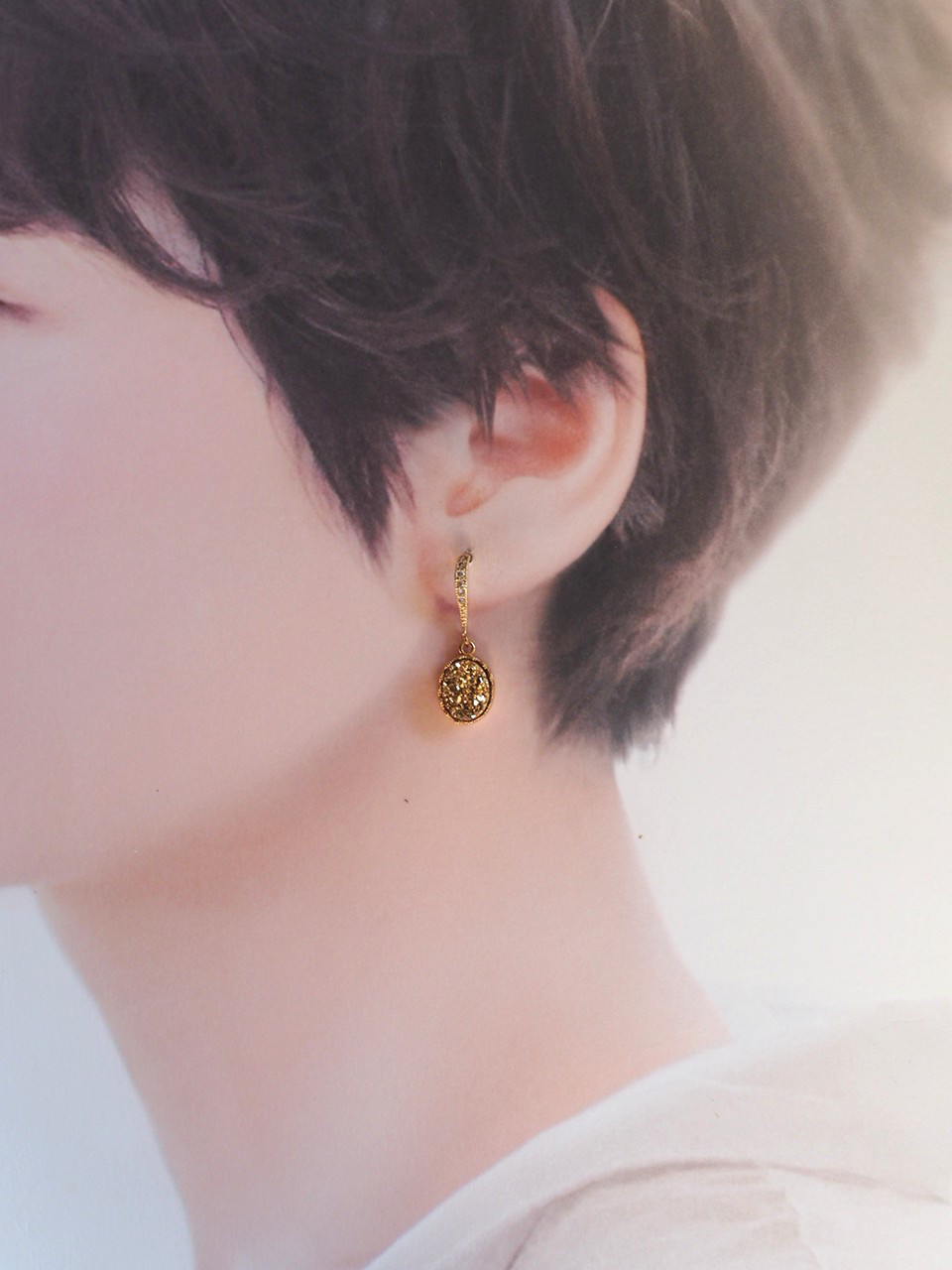 ドゥルージー10 　K18GP/S925ws クラウンZc付フックピアス