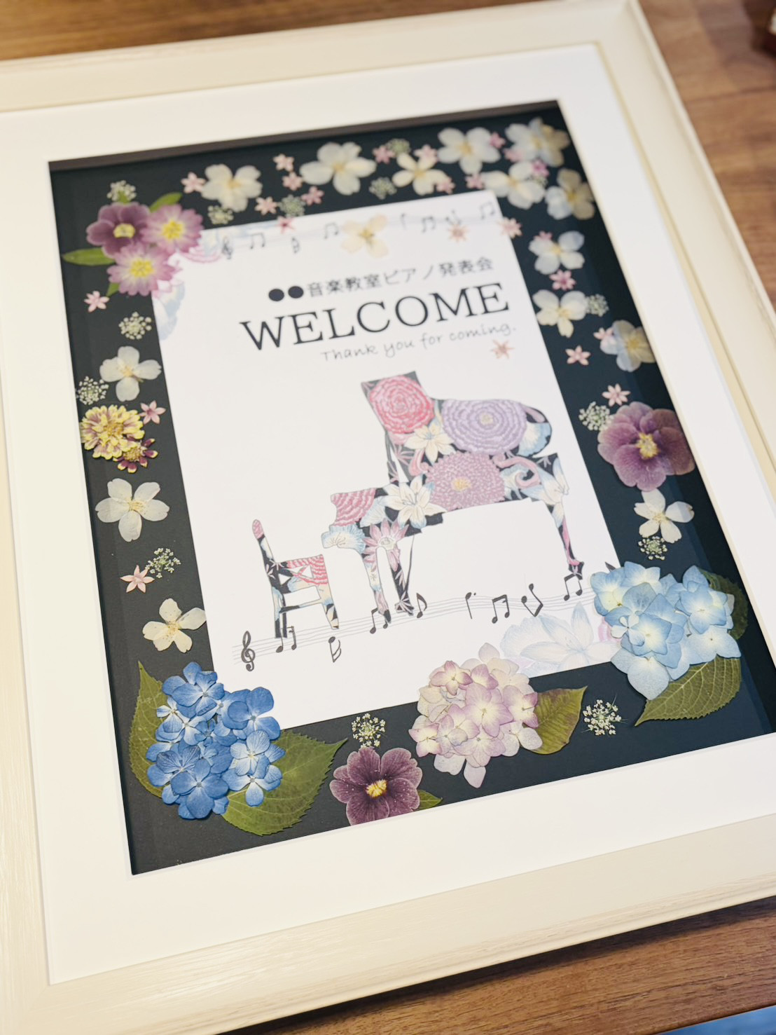 ピアノ発表会のための押花ウェルカムボー動画「花音」