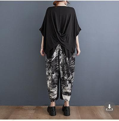 大きいサイズ レディース セットアップ　パンツ　トップス　春夏 秋 新品 半袖