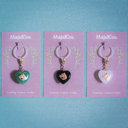 《色が選べる》2026干支【馬】チェコガラスのめじるしアクセサリー.アンブレラマーカー.キーホルダー.チャーム.ハート 7枚目の画像