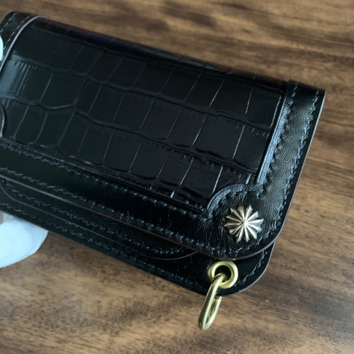 トラッカーウォレット クロコ型押し 長財布（メンズ） yumemaru.l 通販