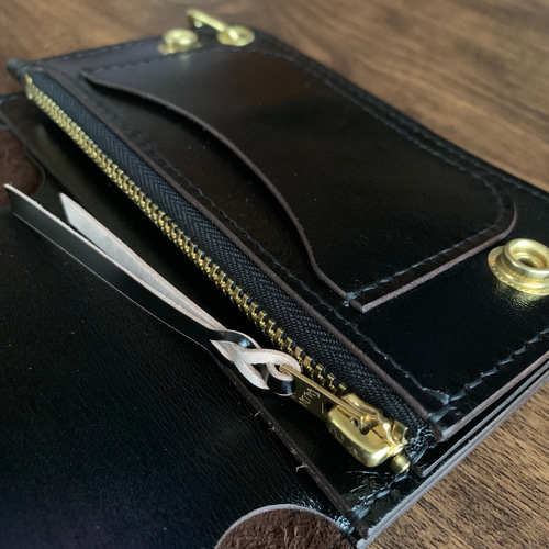 トラッカーウォレット クロコ型押し 長財布（メンズ） yumemaru.l 通販