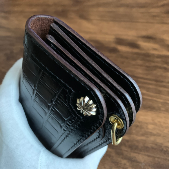 トラッカーウォレット クロコ型押し 長財布（メンズ） yumemaru.l 通販