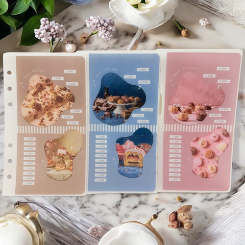 No.54 sweets A6 saving リフィルバインダー貯金韓国 その他雑貨 sora