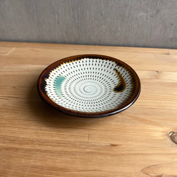 小石原　焼物　大皿 陶器　皿　柳瀬　小石原焼 小石原焼 柳瀬本窯元 4寸皿 (12.5cm) 飛び鉋 飴縁 | 取り皿 菓子皿 豆