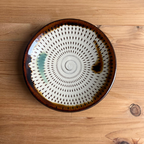 小石原焼 柳瀬本窯元 4寸皿 (12.5cm) 飛び鉋 飴縁 | 取り皿 菓子皿 豆