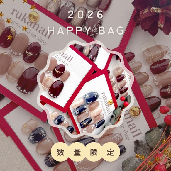 2026年福袋2セット】 ネイルチップ 秋 冬 春 普段使い デート リボン