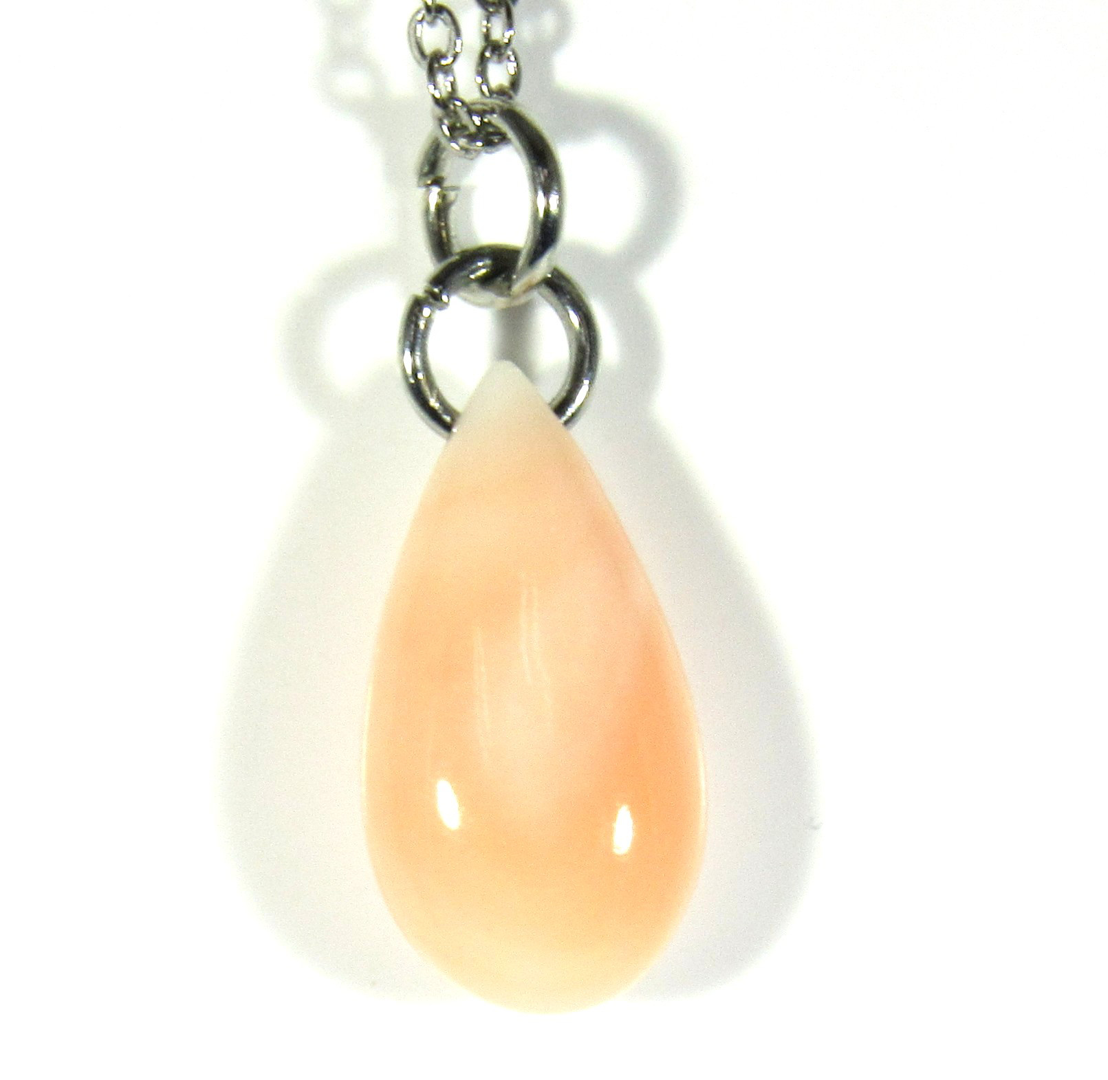 宝石珊瑚　さんご　オオバルペンダント　ネックレス　アクセサリー・ジュエリ－　 IMG－1913