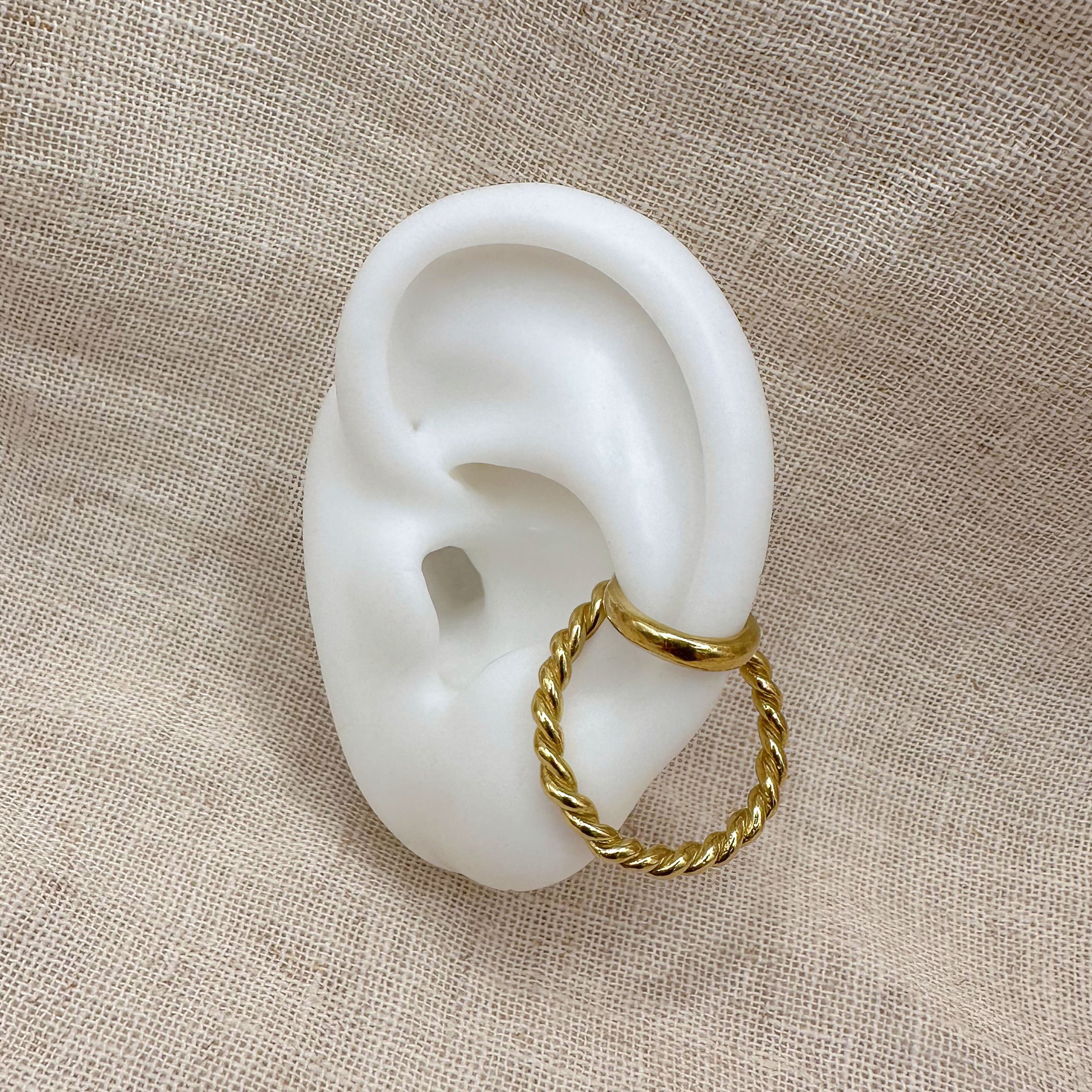 ツイストダブル イヤーカフ 真鍮