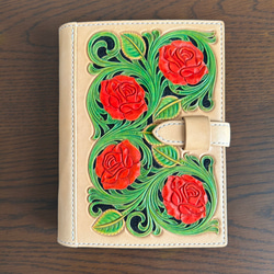 長財布 レザーカービング 桜 ロングウォレット 長財布 王様とゆかいな