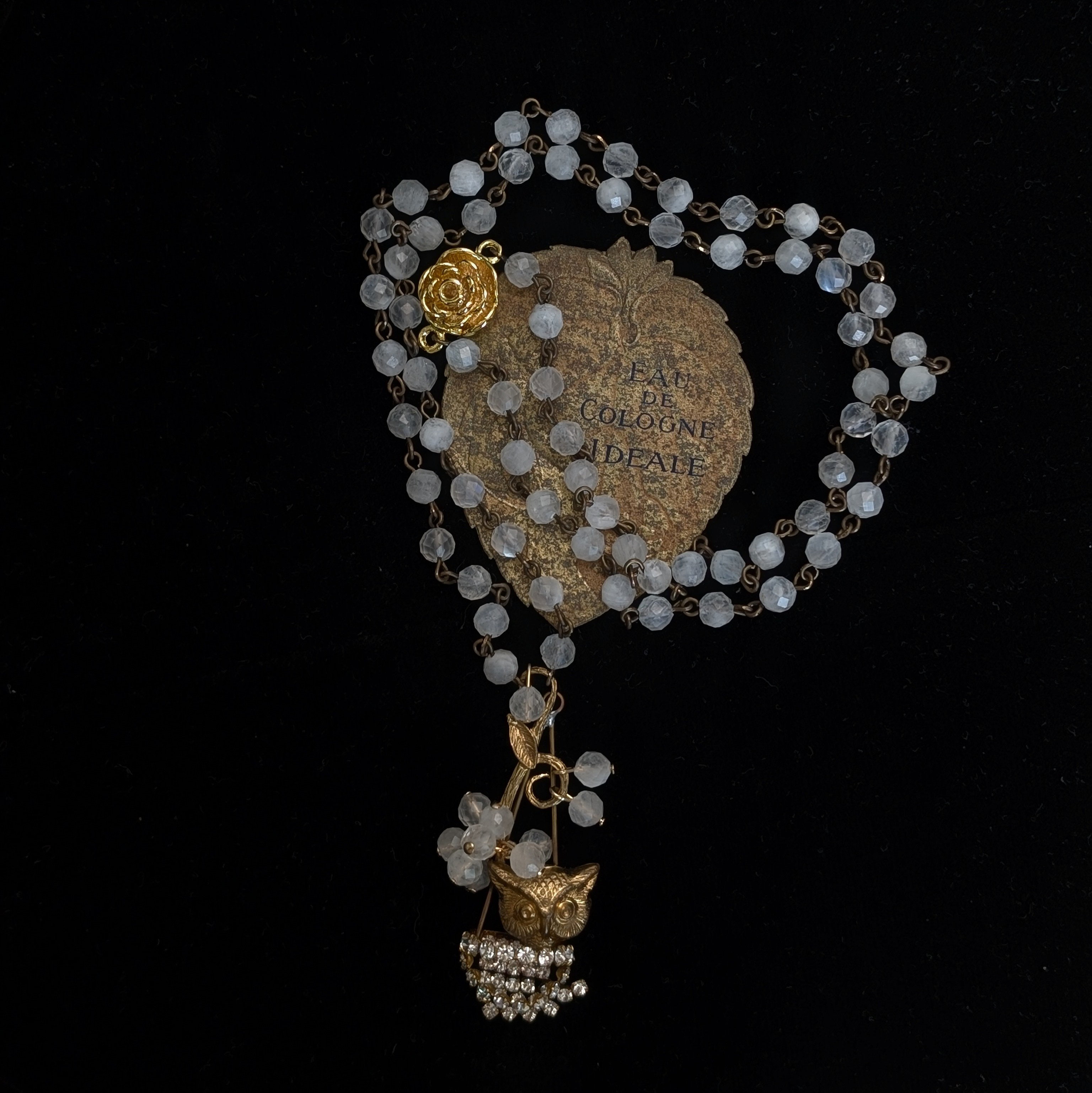 Veille｜静かな時を番するフクロウと月光のロイヤルブルームーンストーンネックレス