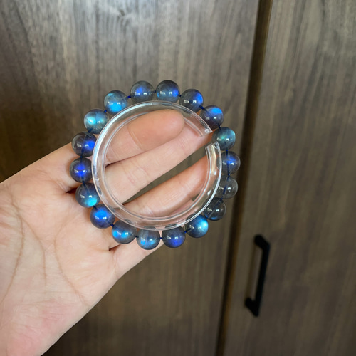 ラブラドライト ベージュ ブレスレット 天然無処理 ラブラドライト ブレスレット 美シーラ 11mm ブレスレット