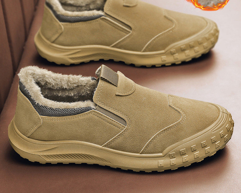 メンズ 冬用 加绒加厚 一脚蹬 ウォーマーシューズ 防水 滑り止め カジュアル おしゃれ