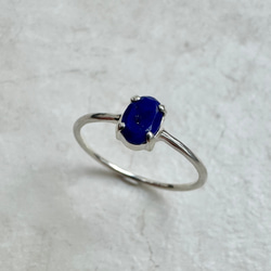 ラピスラズリ オーバルリング 4×6mm｜シルバー925 天然石 指輪｜12月誕生石・幸運のお守り 15枚目の画像